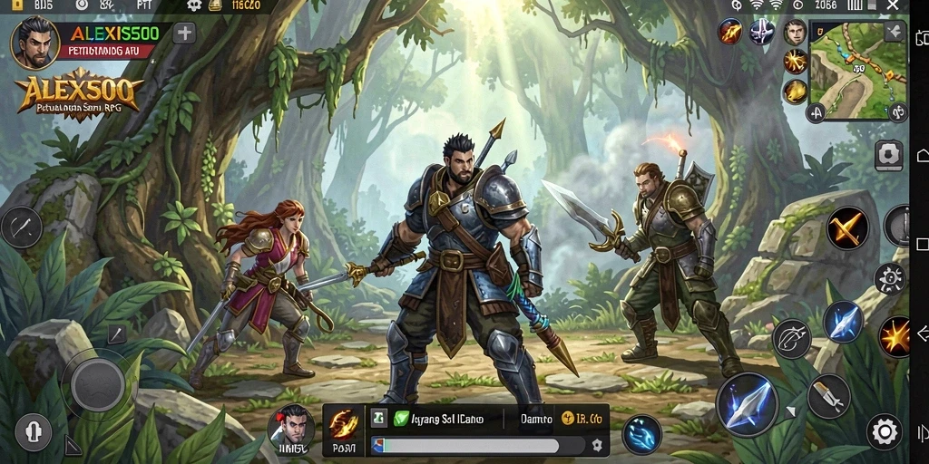 Tampilan gameplay seru ALEXIS500 dalam dunia RPG.