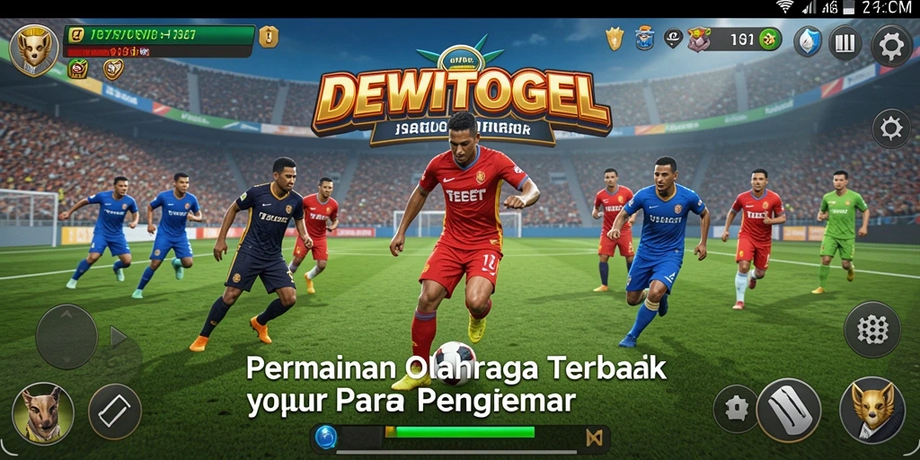 Screenshot gameplay DEWITOGEL menunjukkan aksi seru dalam pertandingan olahraga.