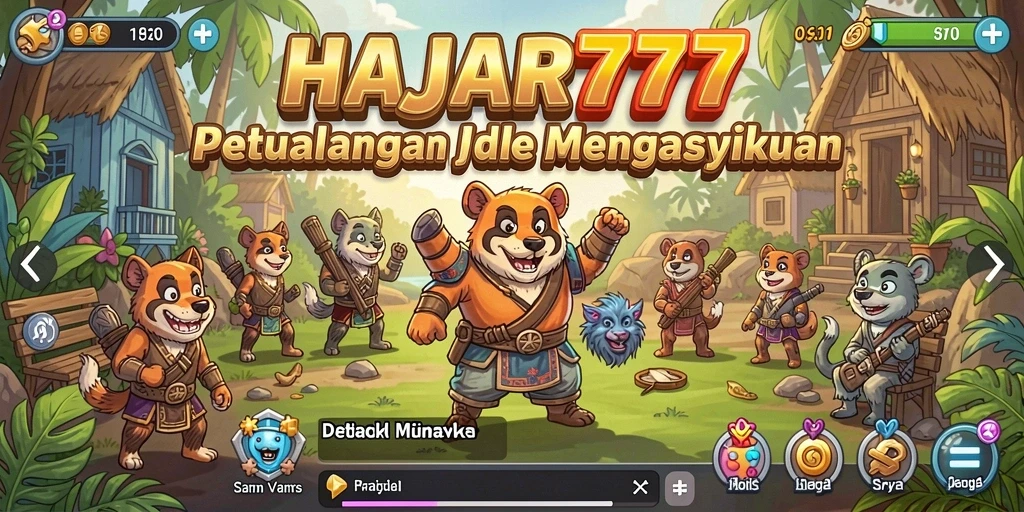 Tampilan gameplay <strong>HAJAR777</strong> yang menawan dalam mode Idle.