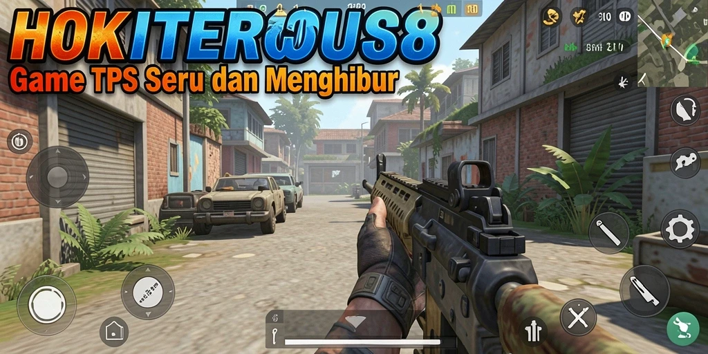 Tangkapan layar gameplay HOKITERUS88 yang menampilkan aksi seru dalam pertempuran TPS.