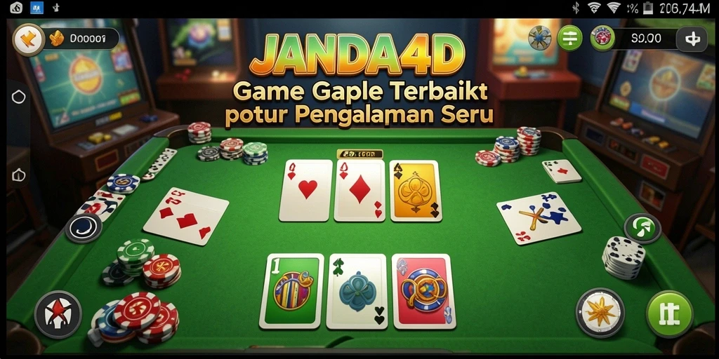 Screenshot menunjukkan gameplay seru Gaple di JANDA4D.