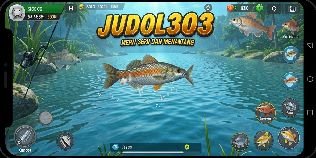 Tampilan gameplay menarik dari JUDOL303 dengan grafis keren saat memancing.