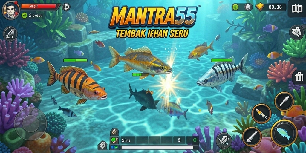 Gameplay seru menembak ikan di laut.