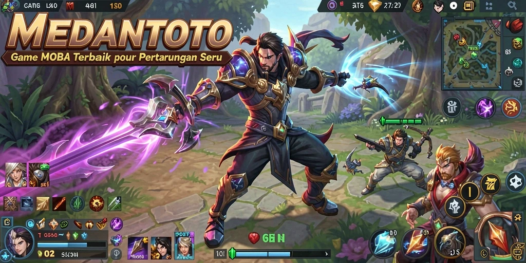 Tampilan action seru dalam gameplay MOBA MEDANTOTO.