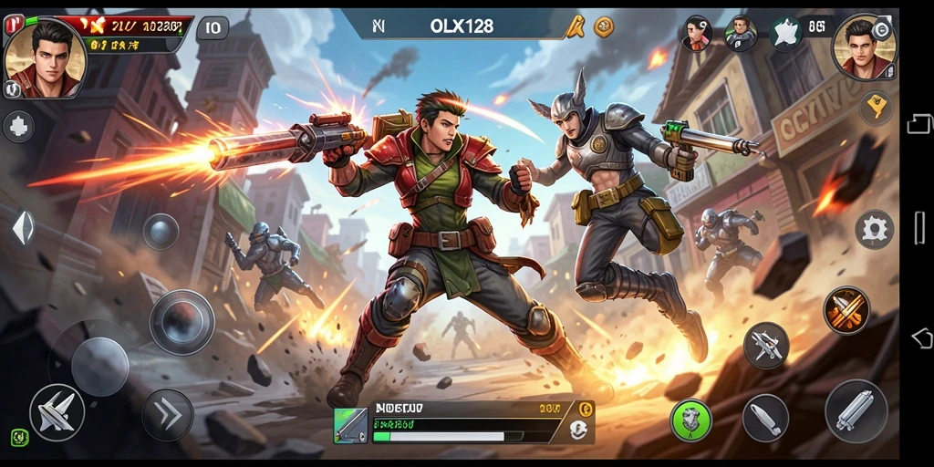 Tampilan seru dari gameplay OLX128 yang penuh aksi.