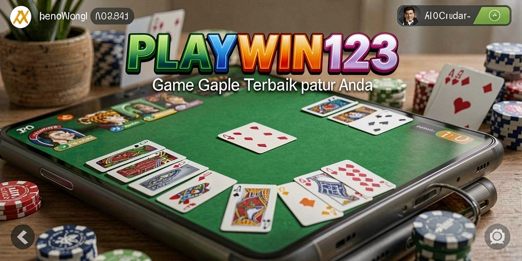 Screenshot utama PLAYWIN123 menampilkan gameplay seru Gaple yang mengasyikkan.