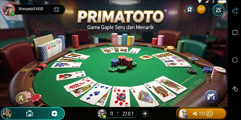 Tampilan gameplay Gaple yang seru dan interaktif di PRIMATOTO.