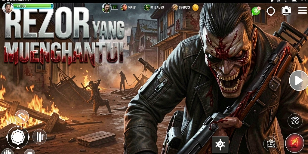 Screenshot utama yang menampilkan suasana mencekam dari gameplay REZEKIGO.