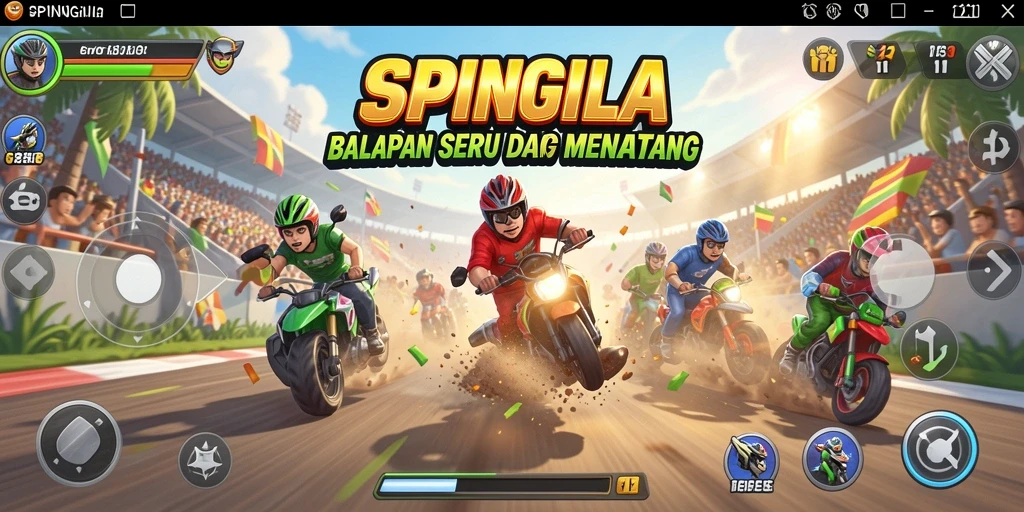Gameplay balapan seru dan mendebarkan di SPINGILA.